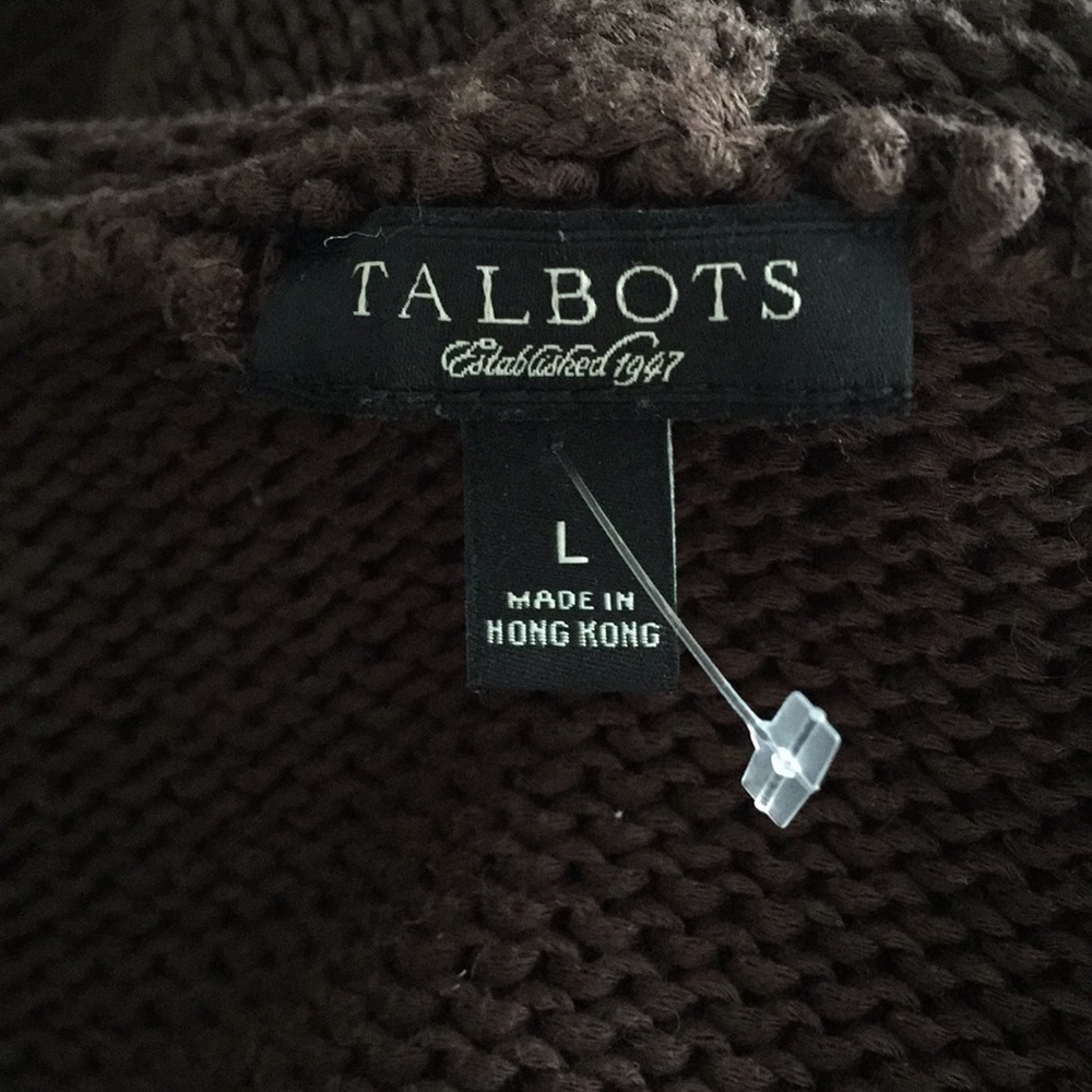 Vintage Talbots mercerized cotton v neck hoodie sweate - Picture 5 of 7